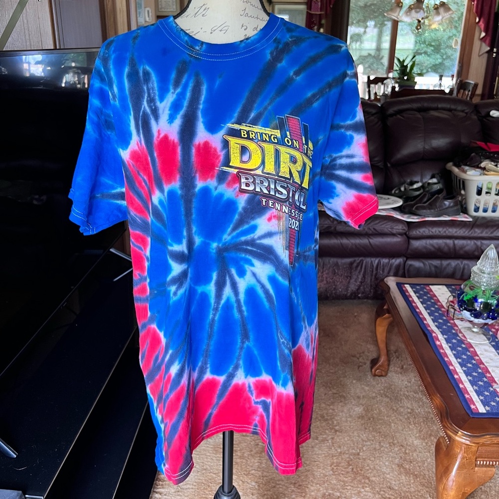 Bristol Tennessee 2021 racing tie dye short sleeve tee shirt.
